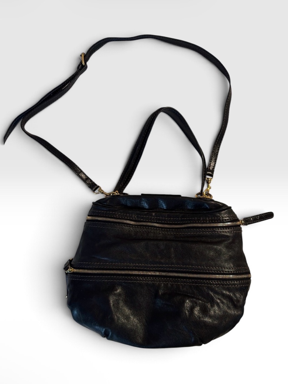 Dolce and Gabana Black Leather Crossbody Bag.